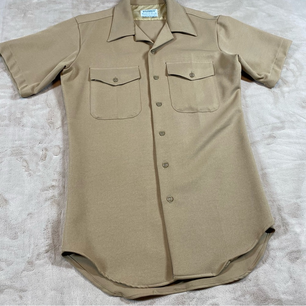Vintage Patriot Weintraub Bros Shirt M Tan Button Up Short Sleeve READ